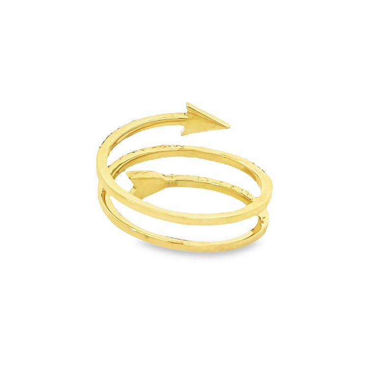 Triple Row Round Diamonds Fashion Ring 0.27CT 14K Yellow Gold