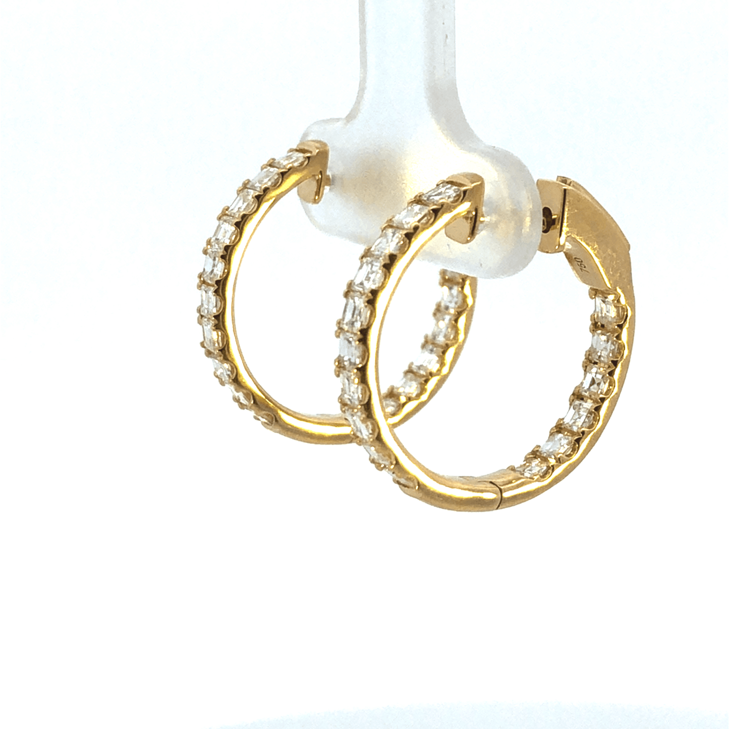 Baguette Diamond Hoop Earrings
