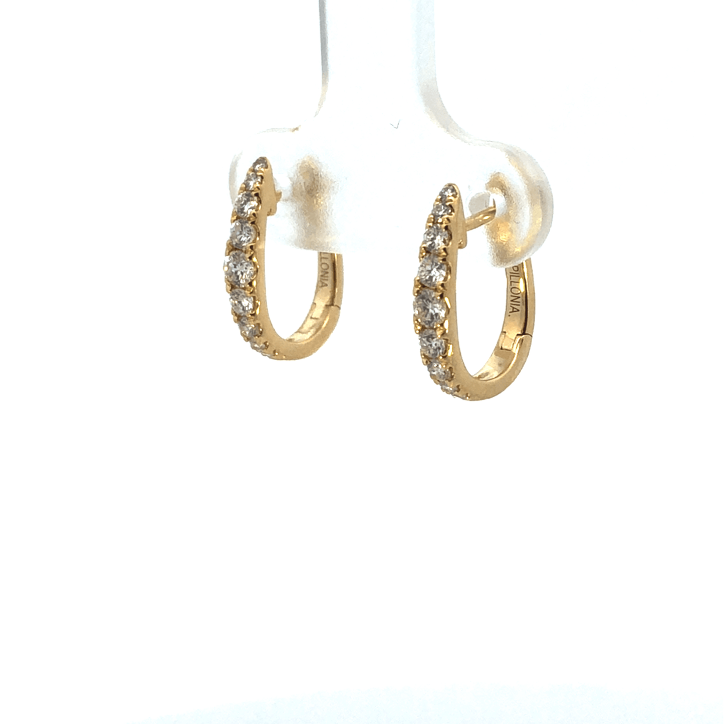 Elegant 18K Yellow Gold Inside-Out Diamond Hoop Earrings (0.40 ctw)