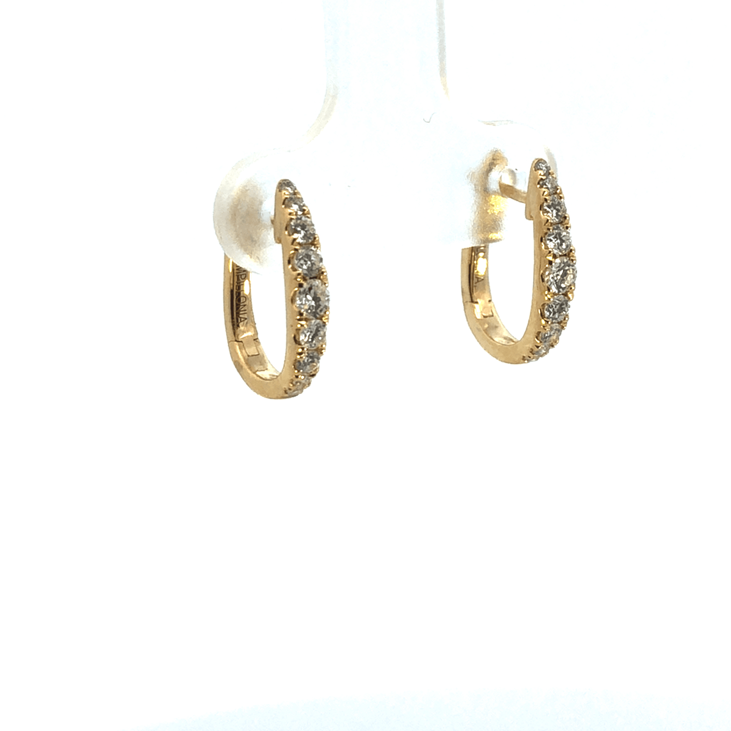 Elegant 18K Yellow Gold Inside-Out Diamond Hoop Earrings (0.40 ctw)