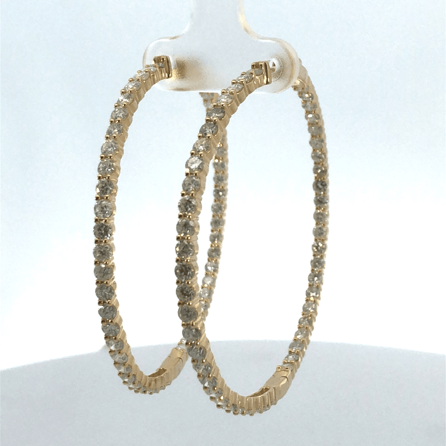 Dazzling 14K Yellow Gold Inside-Out Diamond Hoop Earrings (6.75 ctw)