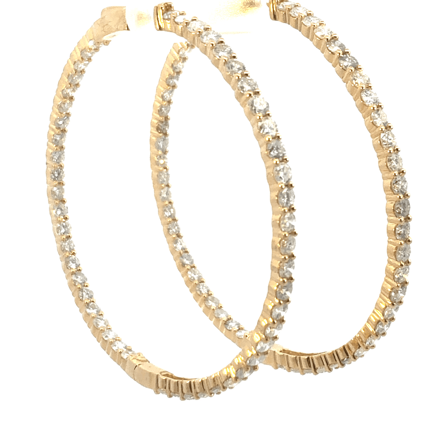 Dazzling 14K Yellow Gold Inside-Out Diamond Hoop Earrings (6.75 ctw)
