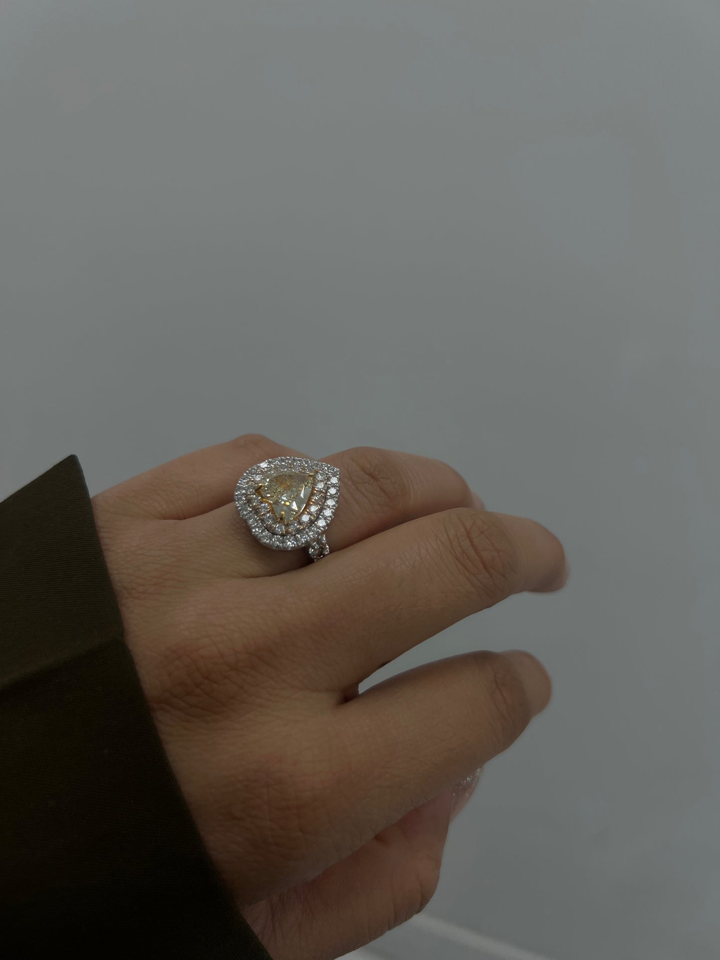 Fancy Yellow Heart Shape Diamond Ring 5.14CT 18K White Gold