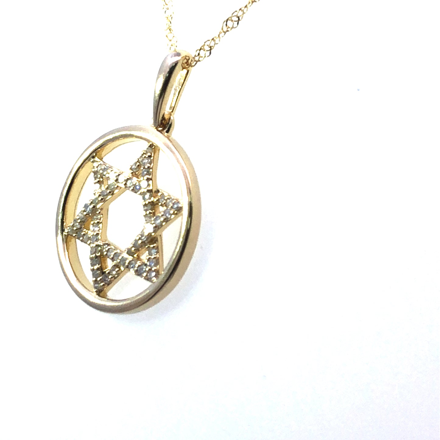 Diamond Pendent Star of David .15ct 14k yg