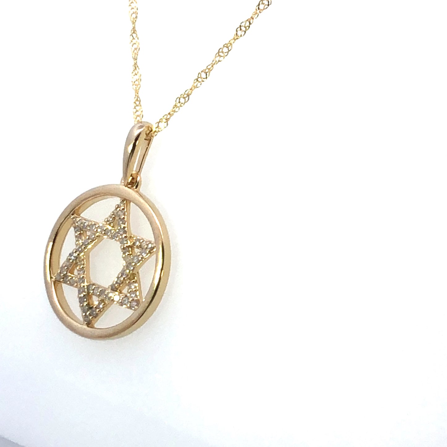 Diamond Pendent Star of David .15ct 14k yg