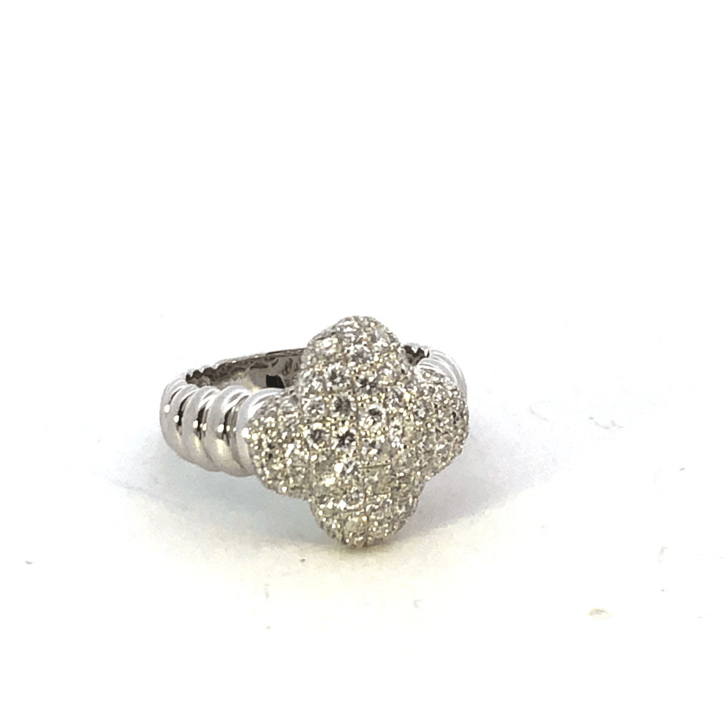 Elegant Diamond Clover Cluster Ring 1.00ct Diamonds | 18K White Gold