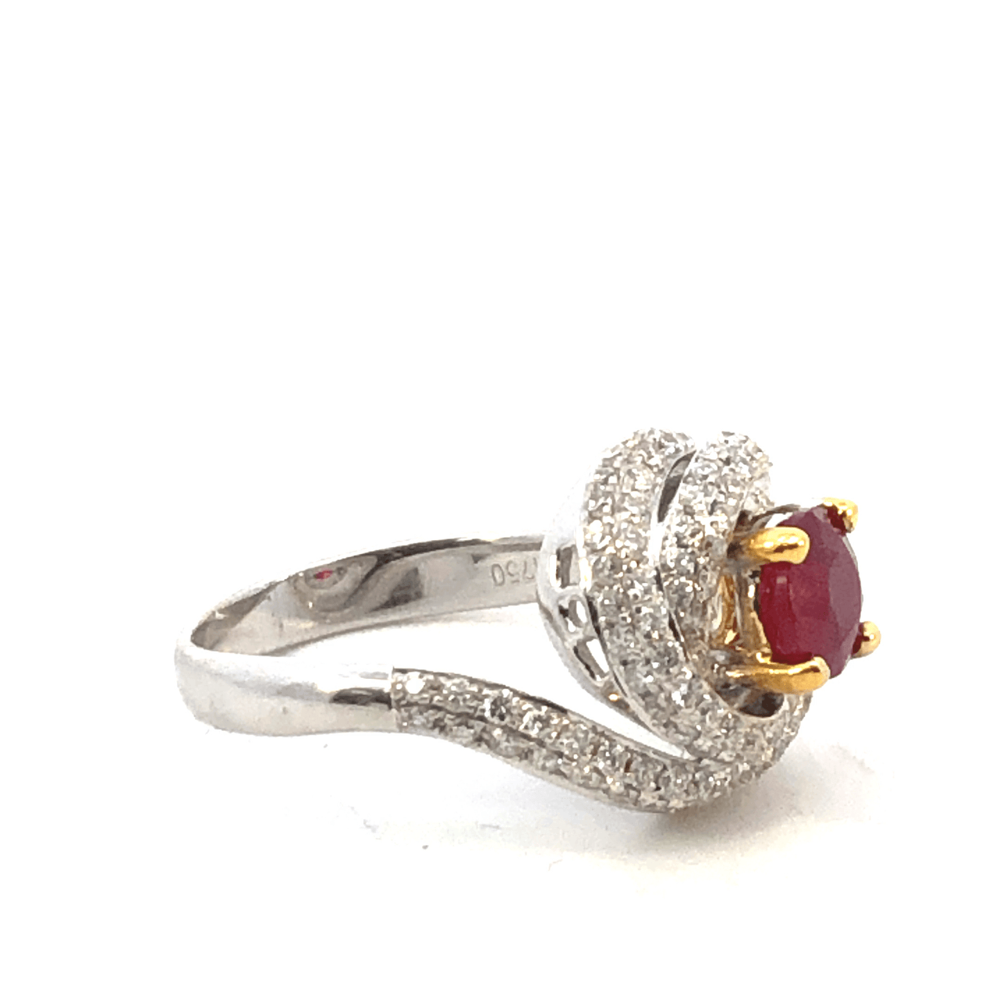 Elegant Ruby and Diamond Ring RD1.10ct Ruby | 1.19ct Diamonds | 18K White Gold