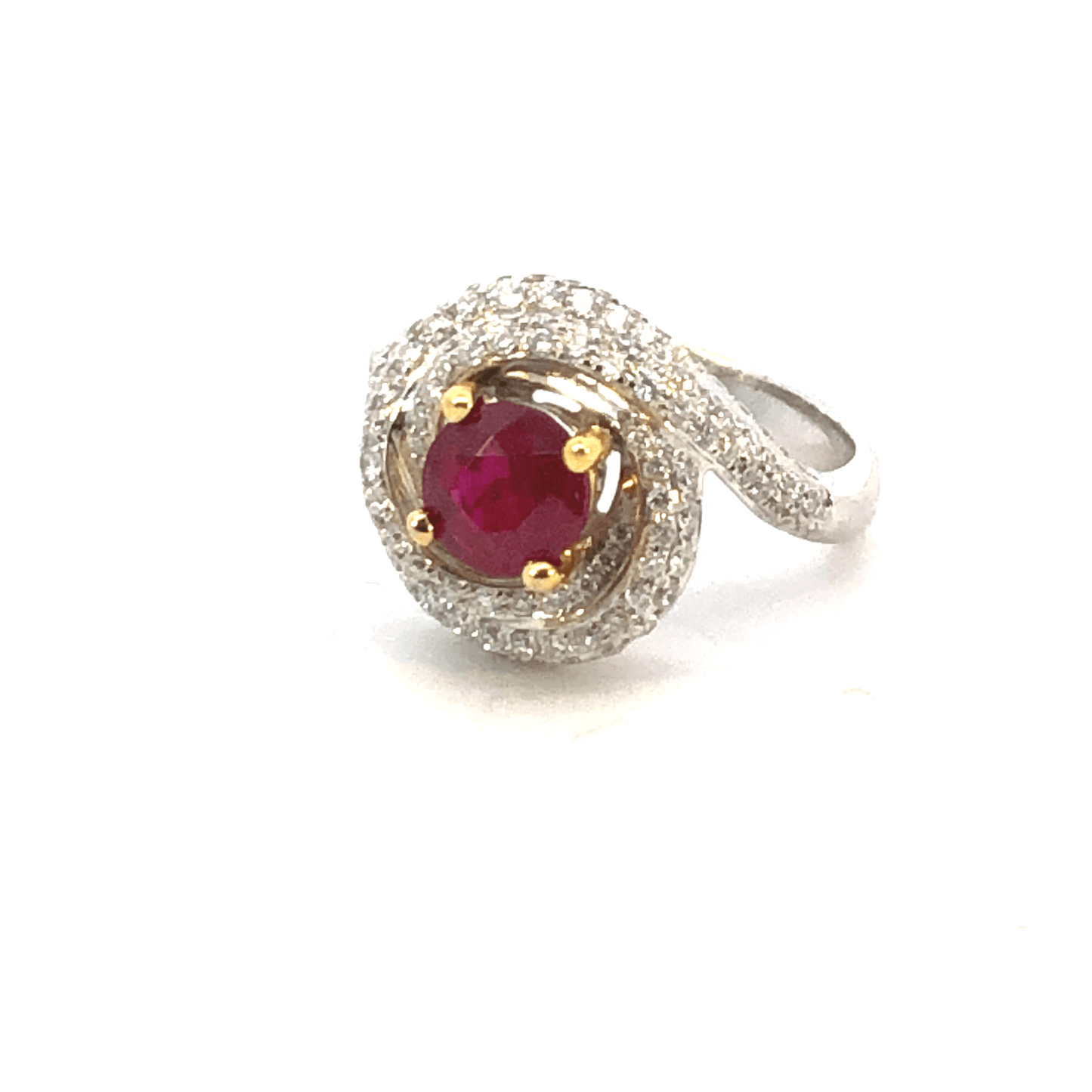 Elegant Ruby and Diamond Ring RD1.10ct Ruby | 1.19ct Diamonds | 18K White Gold