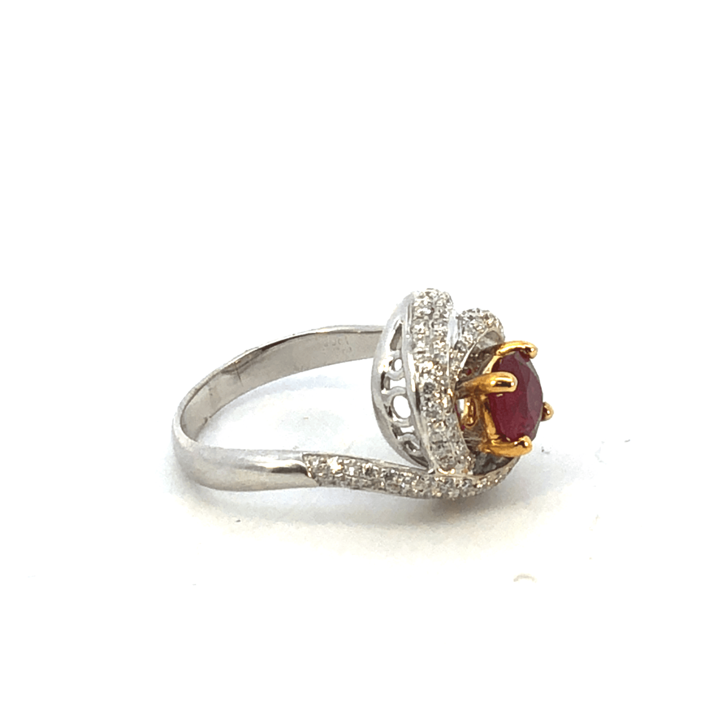 Elegant Ruby and Diamond Ring RD1.10ct Ruby | 1.19ct Diamonds | 18K White Gold