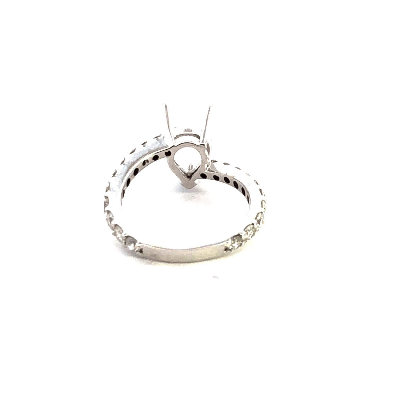 The Elegant Silver Ring with Sparkling Accents 14K White Gold-0.92 ct