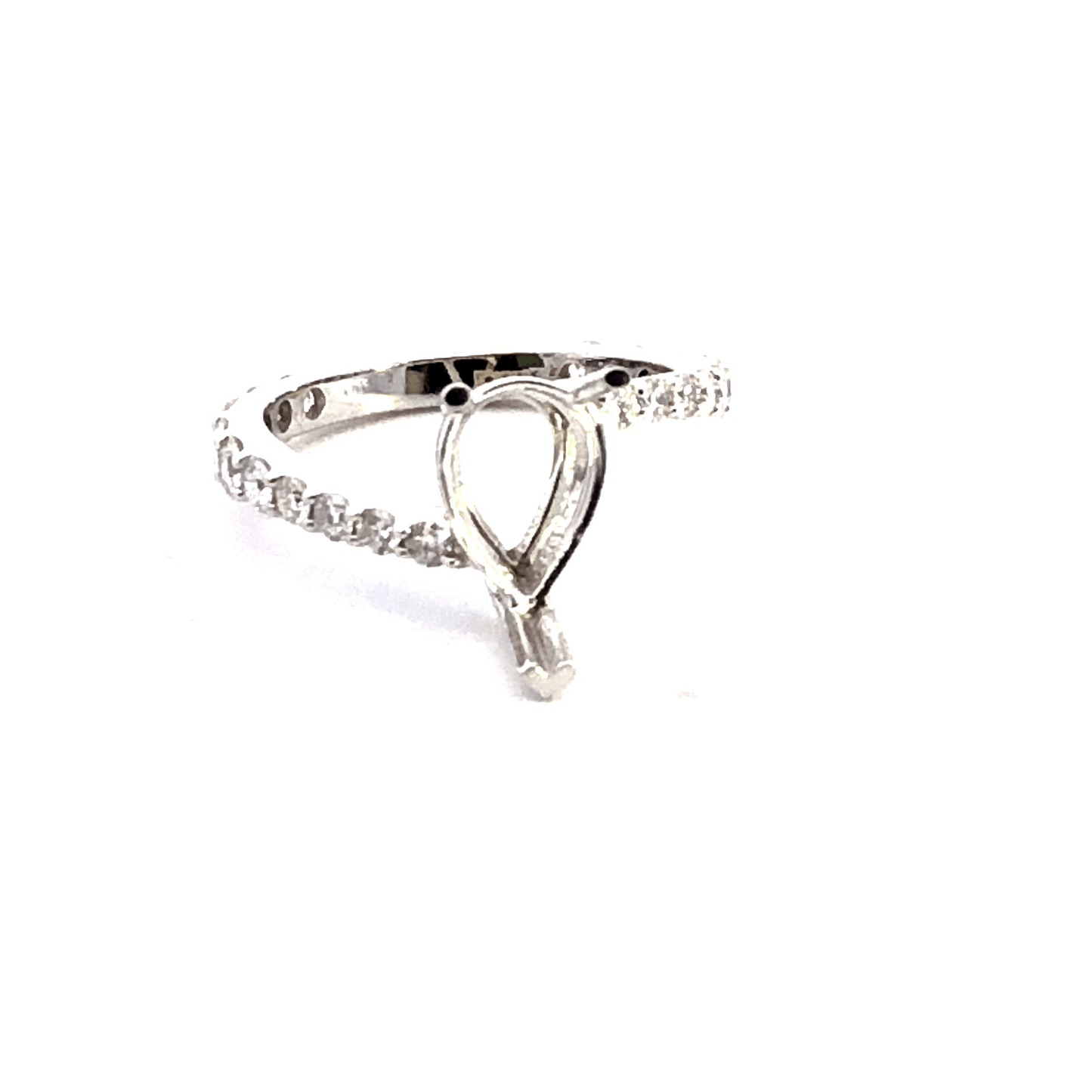 The Elegant Silver Ring with Sparkling Accents 14K White Gold-0.92 ct