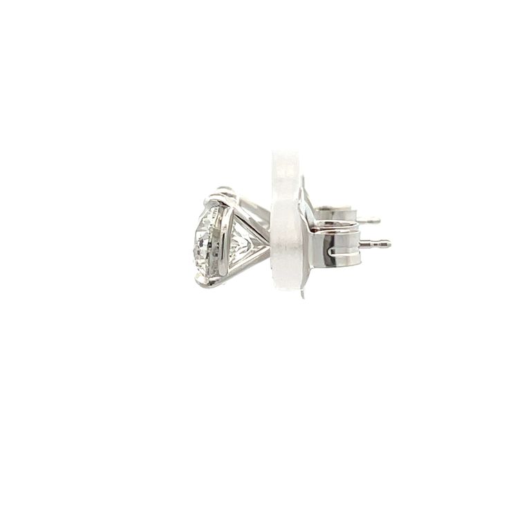 White Round Diamond 3.56CT G/ SI1-SI2 14K White Gold Diamond Studs Earrings