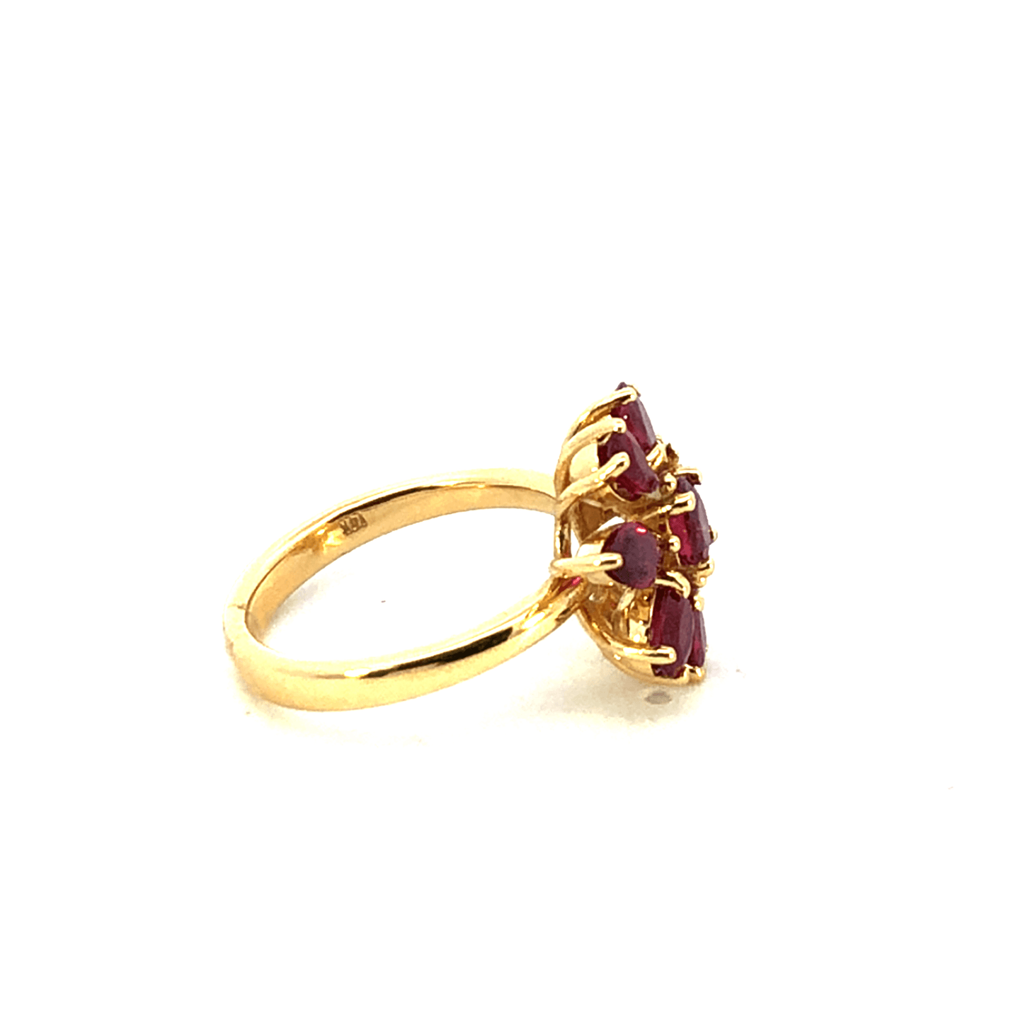 Elegant Floral Ruby Ring 3.02 ct Ruby
