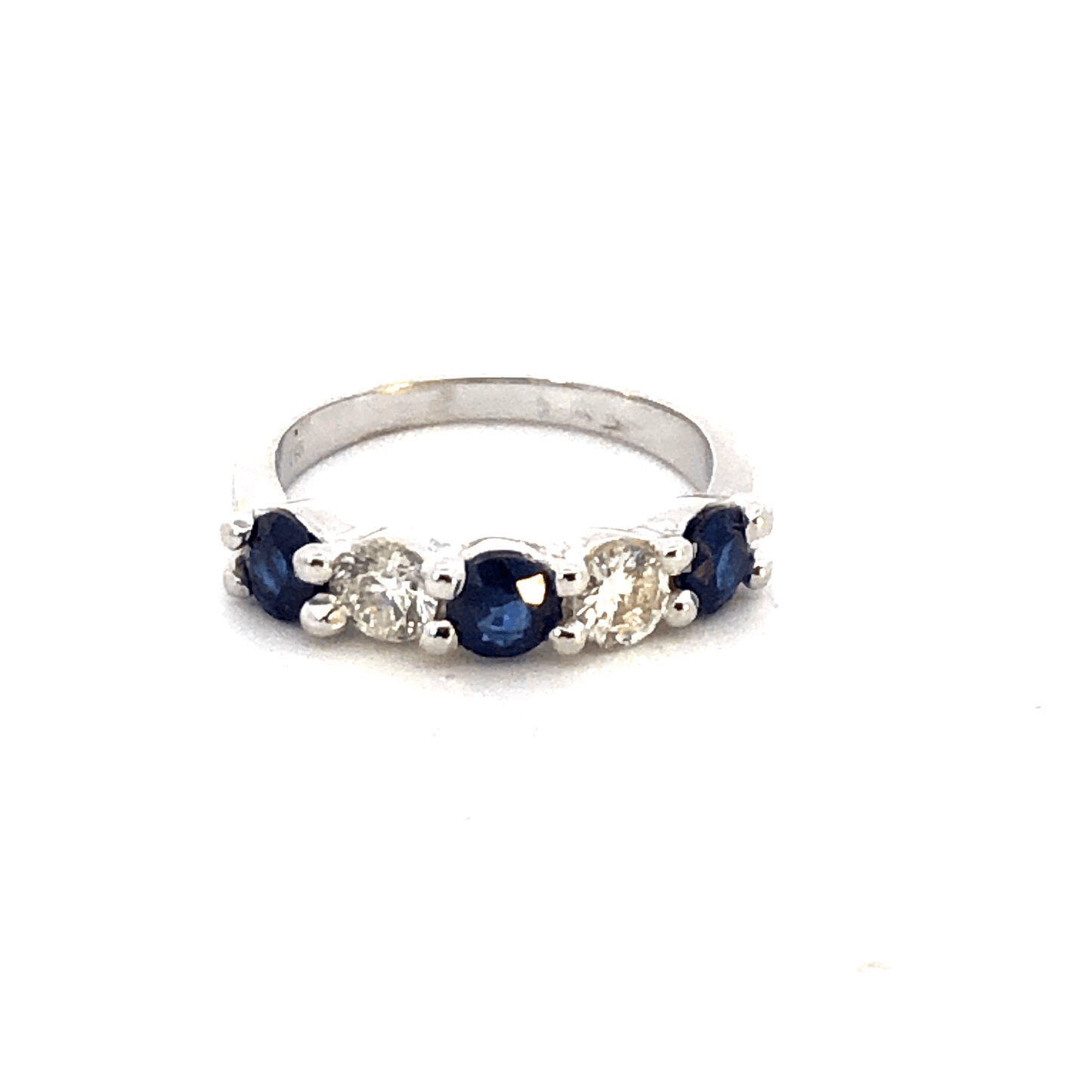 Elegant Sapphire and Diamond Ring 14k White Gold