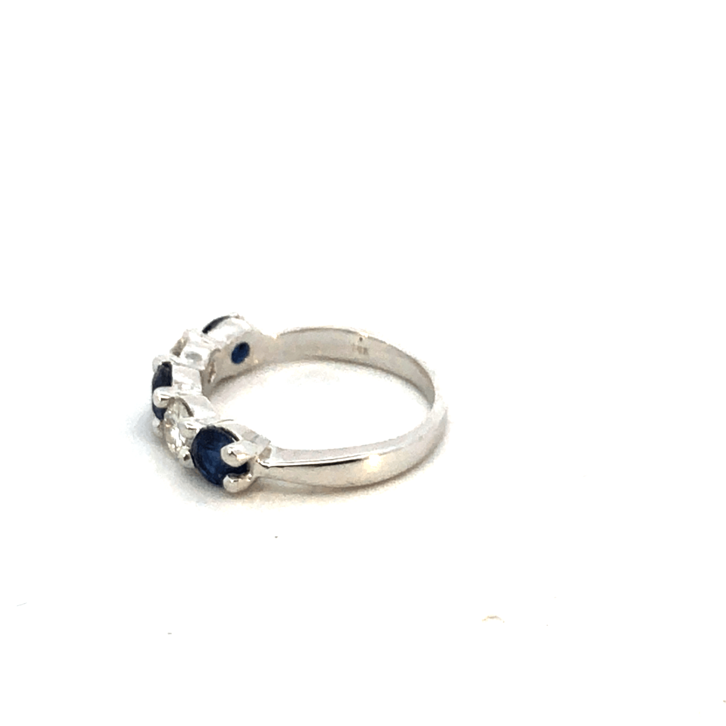 Elegant Sapphire and Diamond Ring 14k White Gold