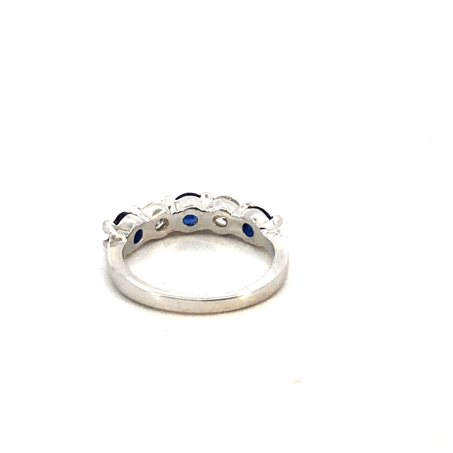 Elegant Sapphire and Diamond Ring 14k White Gold
