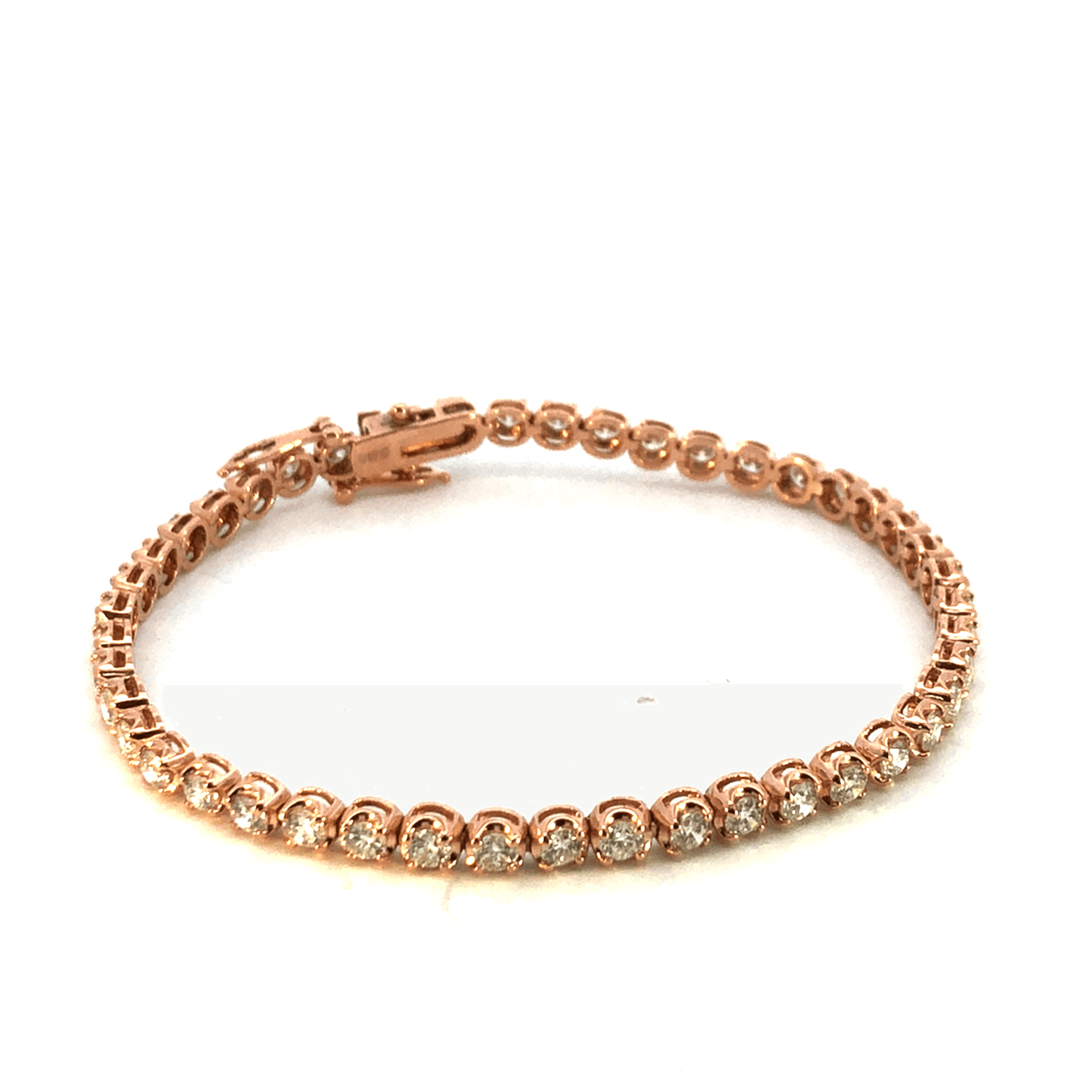 14K Rose Gold Bracelet with Sparkling Stones - 3.97ct Total Weight (45 Stones at approx. 0.09ct each) - DBR1205