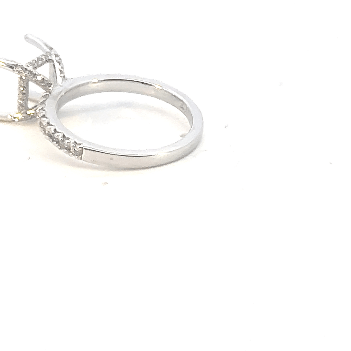 Elegant Silver Diamond Accent Ring Setting in 14K White Gold
