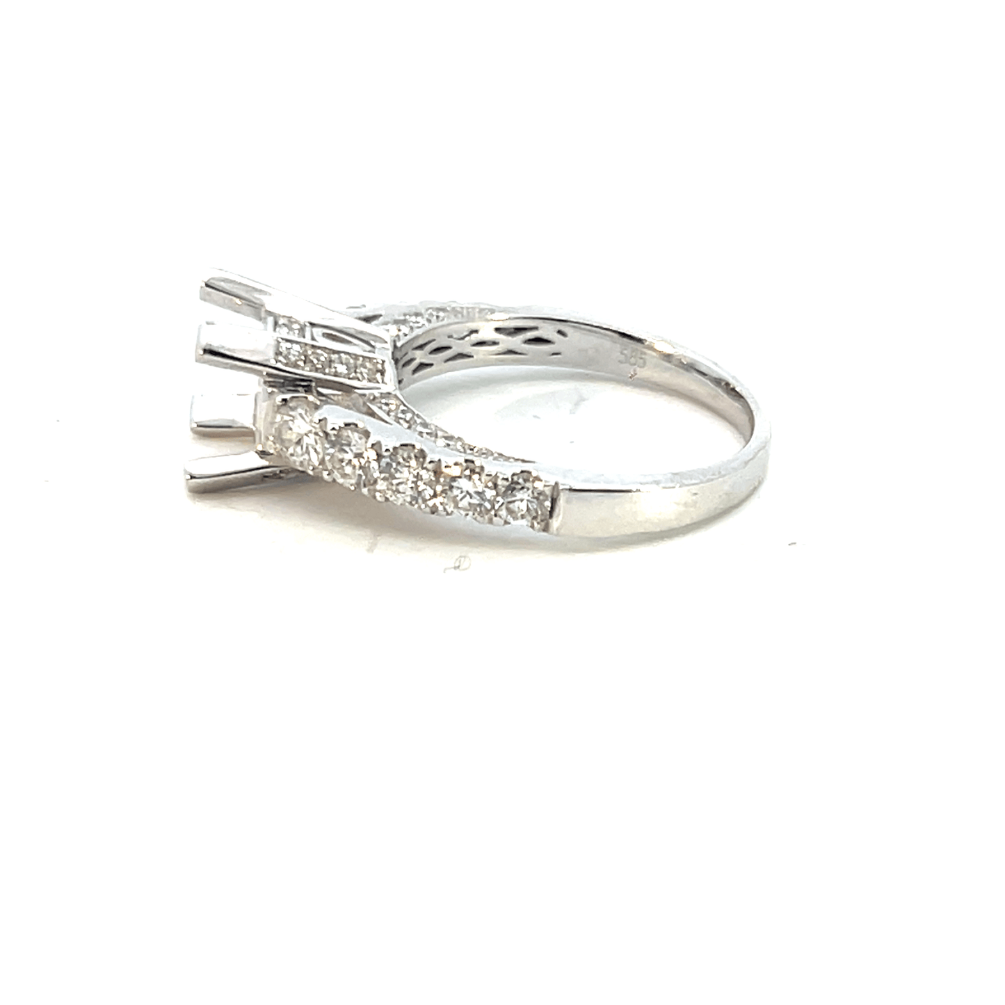 Diamond Pave Engagement Ring Setting – 1.27ct 14K White Gold