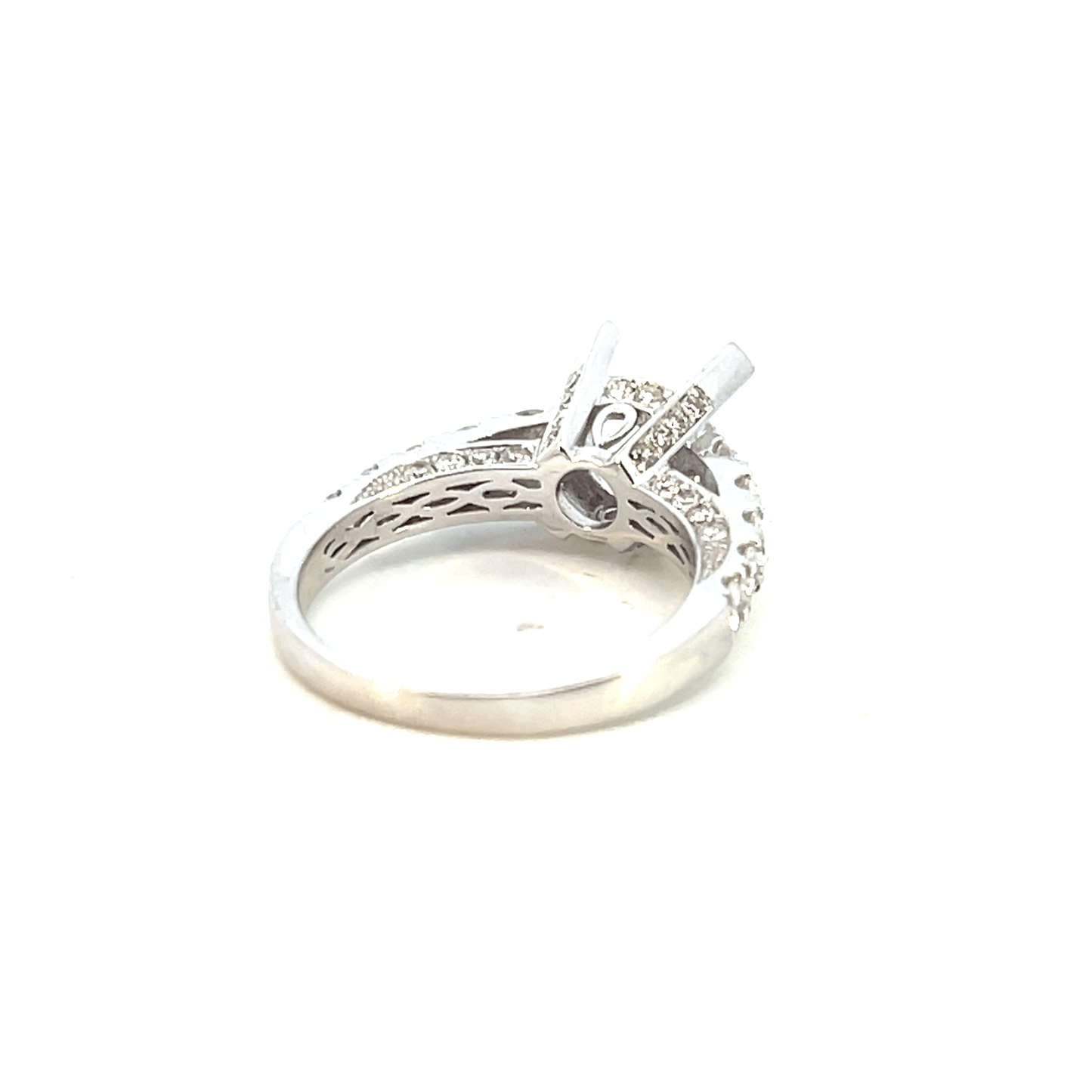 Diamond Pave Engagement Ring Setting – 1.27ct 14K White Gold