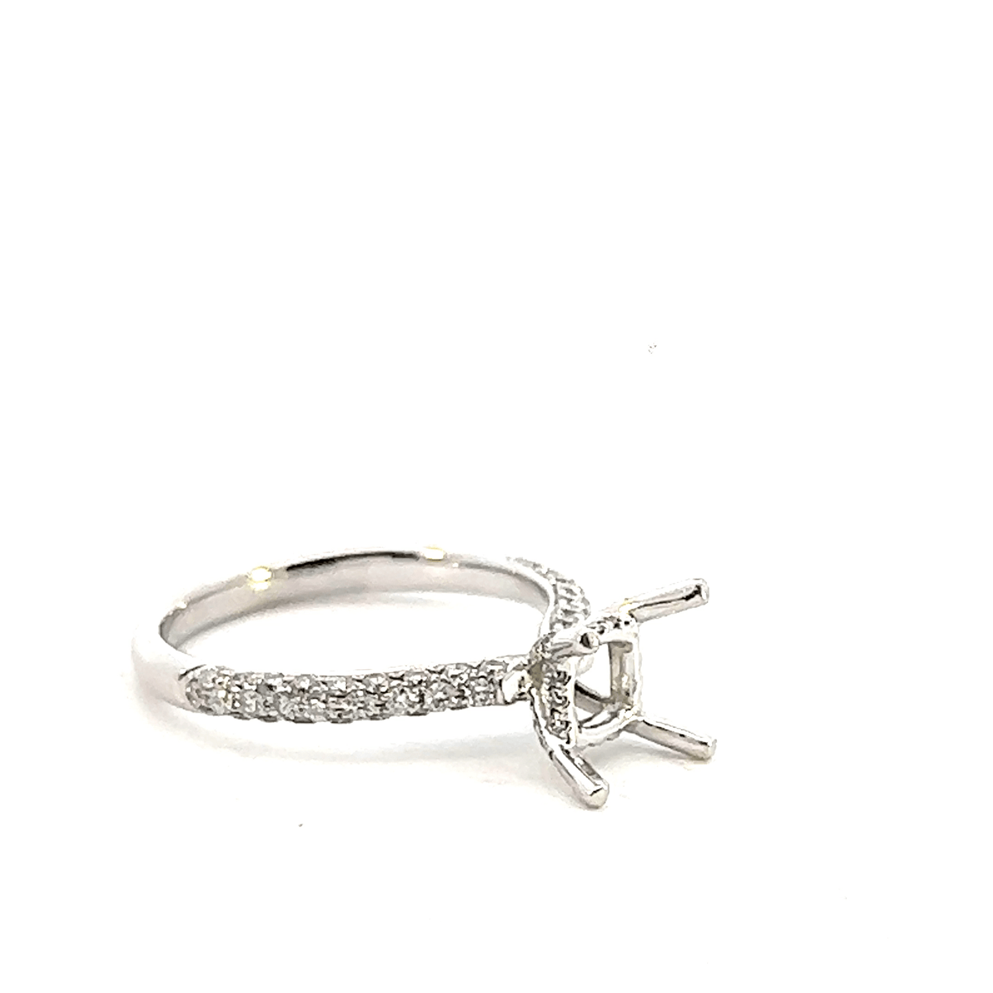 Diamond Pave Engagement Ring Setting – 0.90ct 18K White Gold