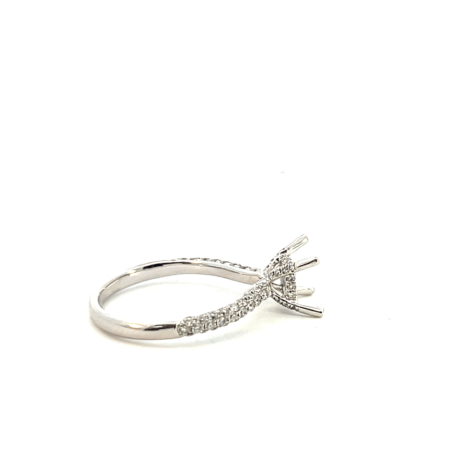 Diamond Pave Engagement Ring Setting – 0.90ct 18K White Gold