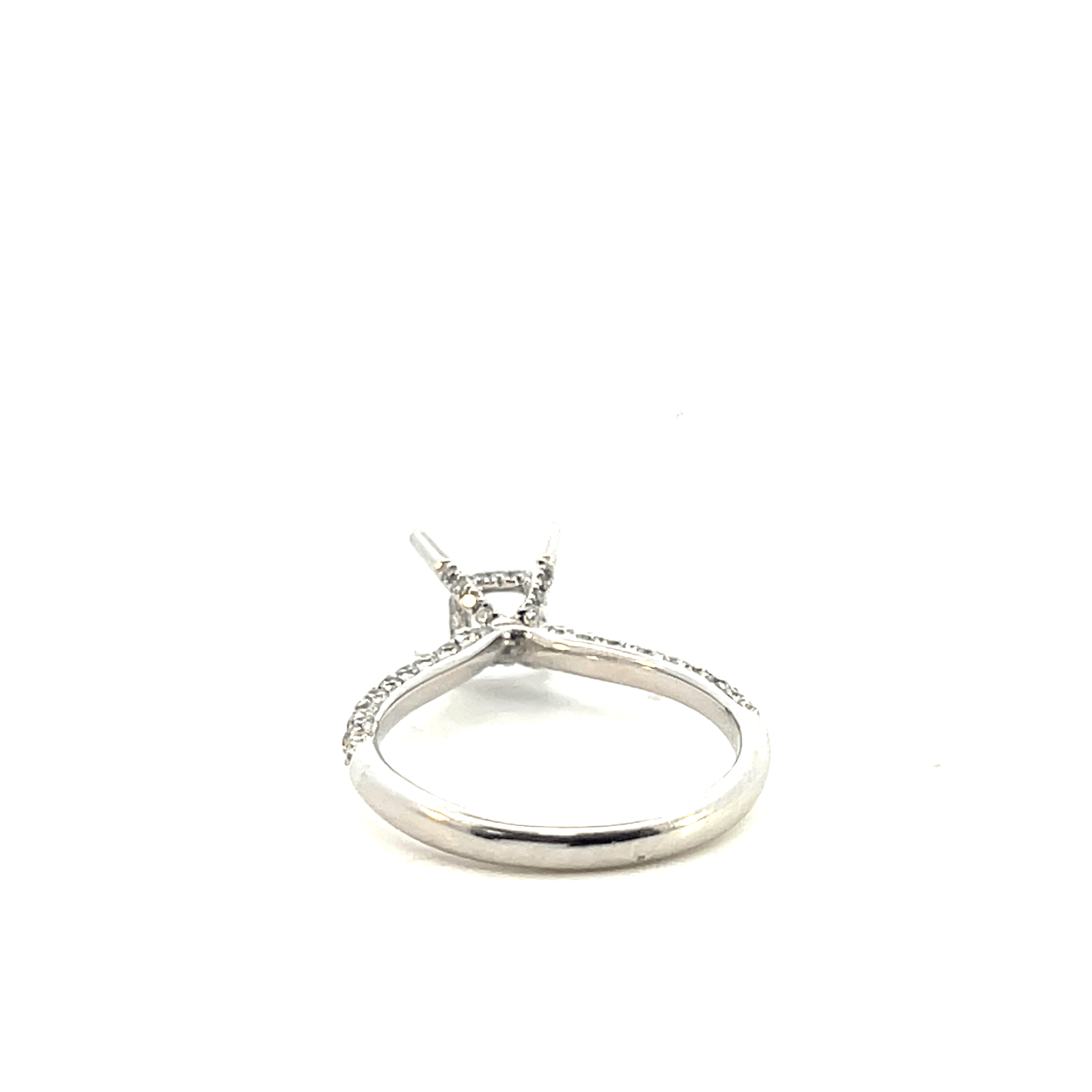 Diamond Pave Engagement Ring Setting – 0.90ct 18K White Gold