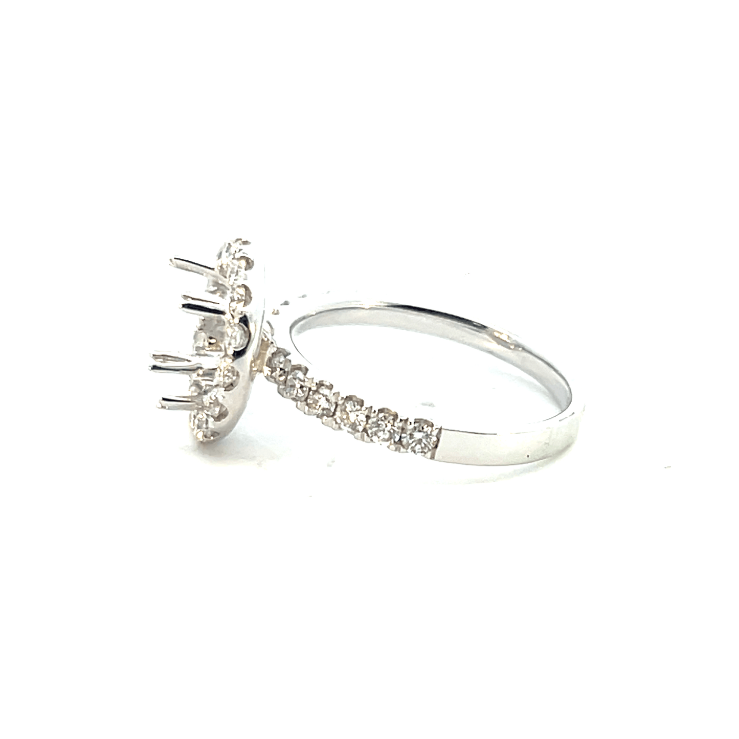 Diamond Ring Setting (18K White Gold, 0.81ct Diamond Accents)