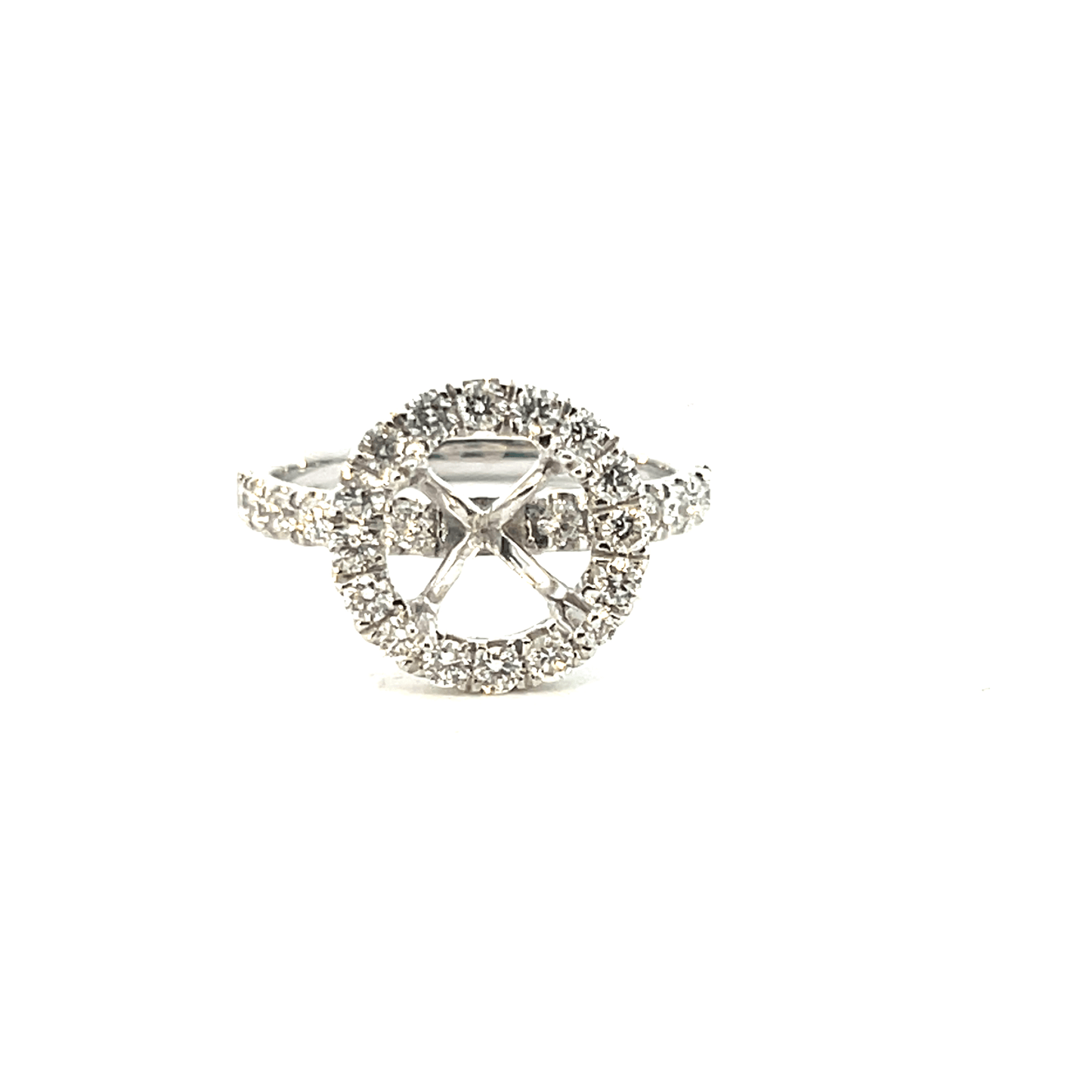 Diamond Ring Setting (18K White Gold, 0.81ct Diamond Accents)