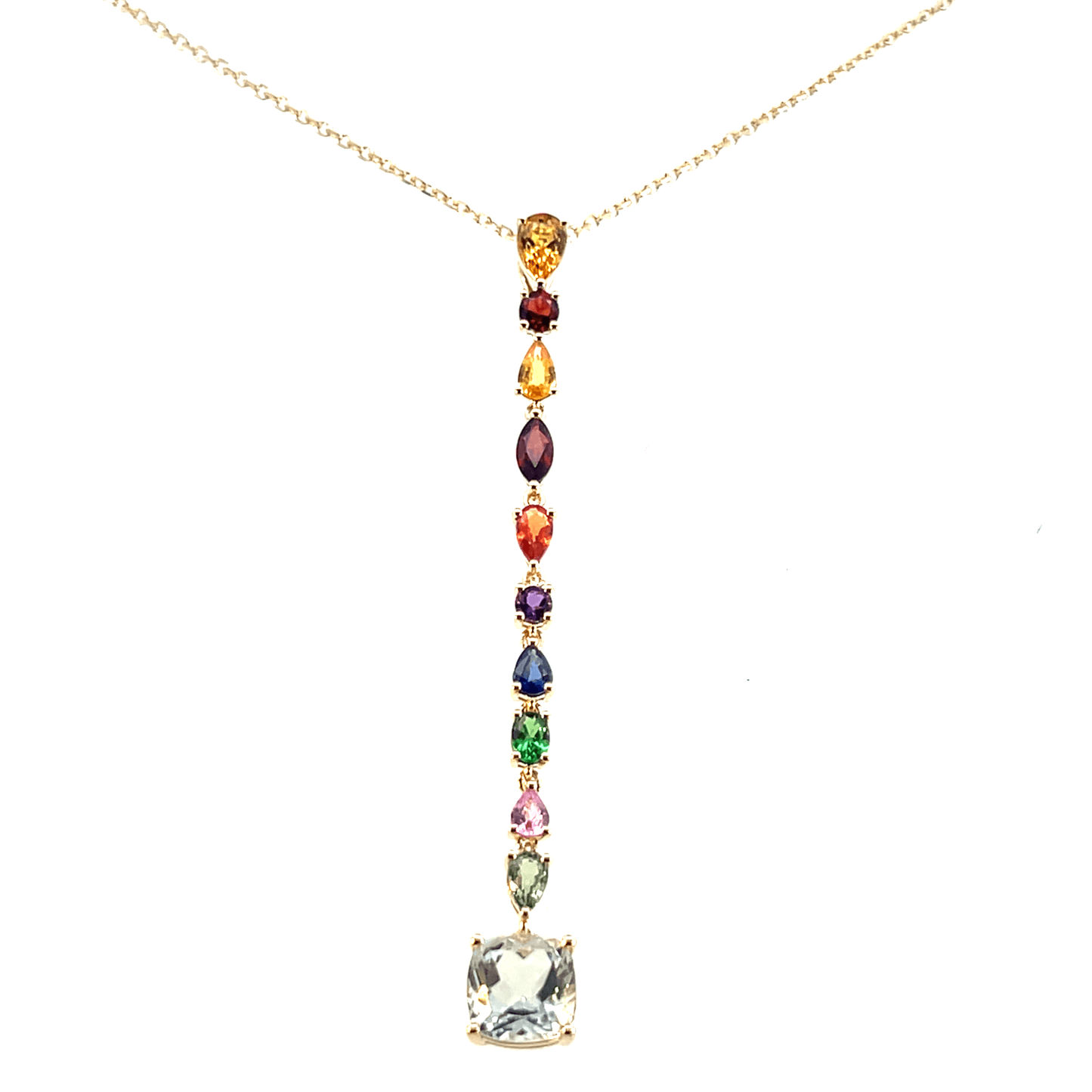 Colorful Gemstone Pendant Necklace – DP2025