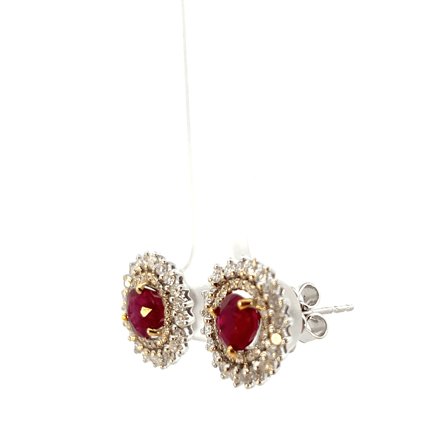 Elegant Ruby and Diamond Earrings