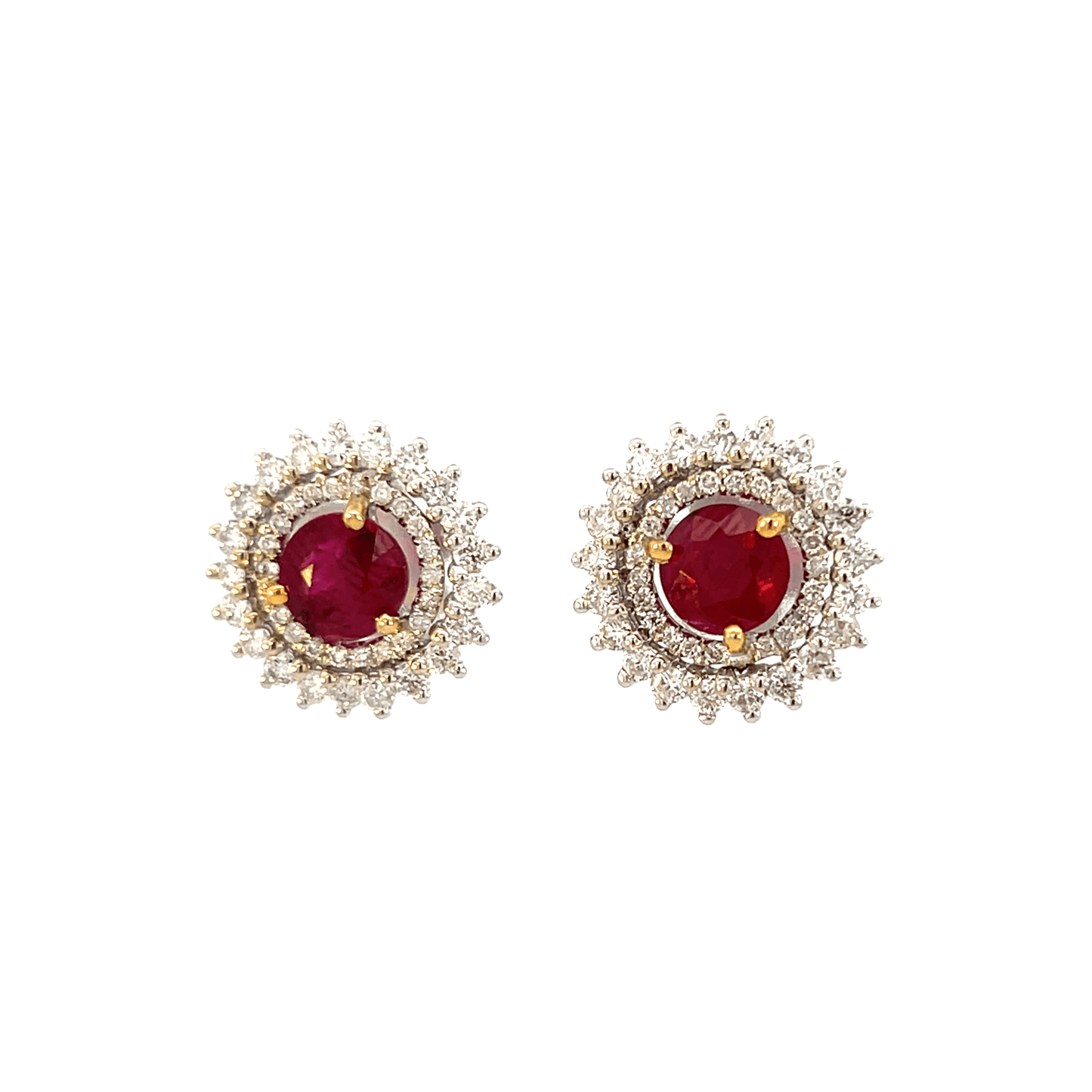 Elegant Ruby and Diamond Earrings