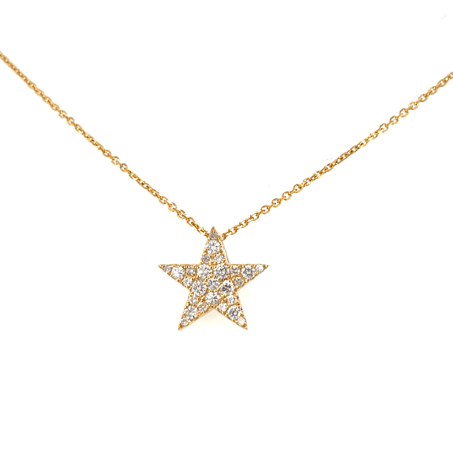 Elegant Star Pendant Necklace – Diamond 0.40 CT in 18K Yellow Gold