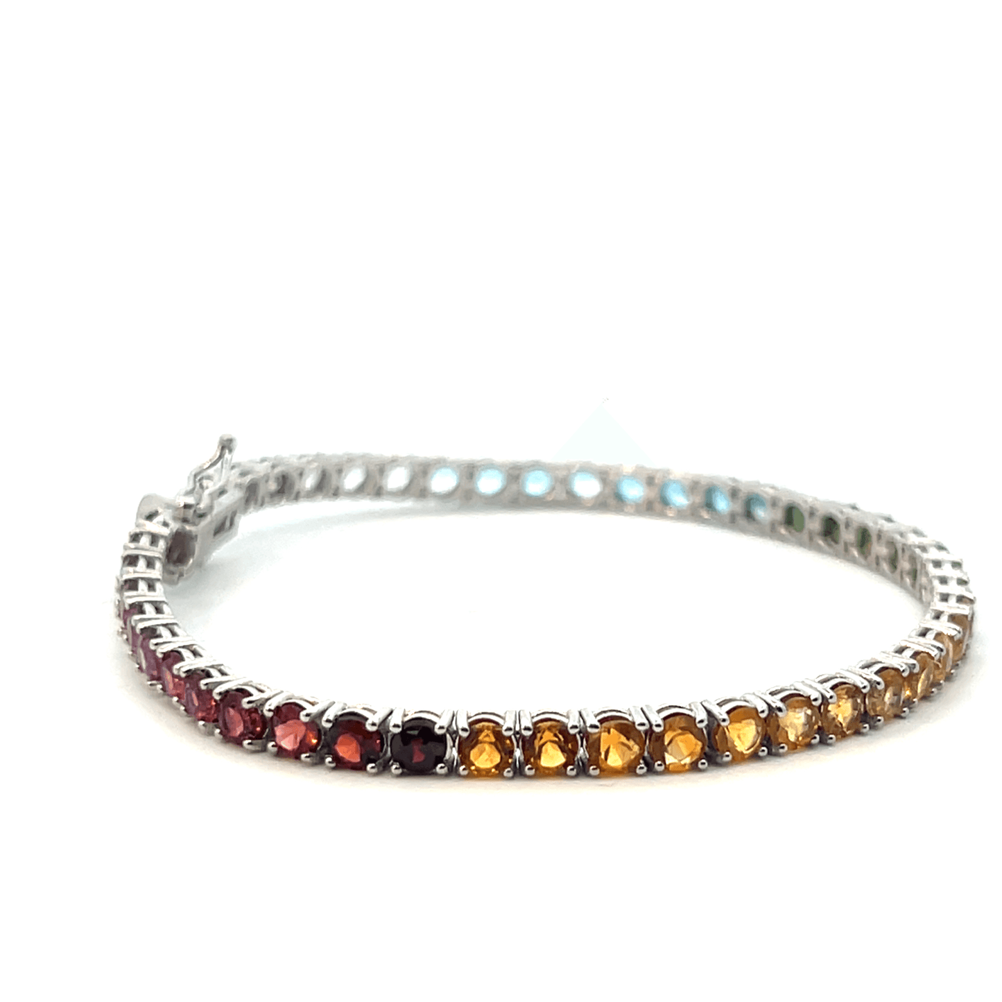Colorful Gemstone Rainbow Tennis Bracelet