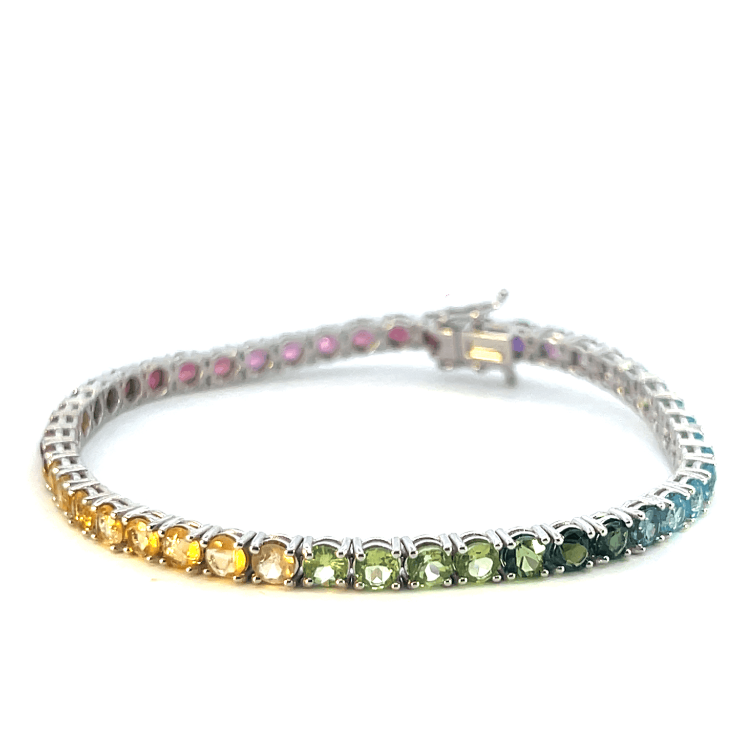 Colorful Gemstone Rainbow Tennis Bracelet