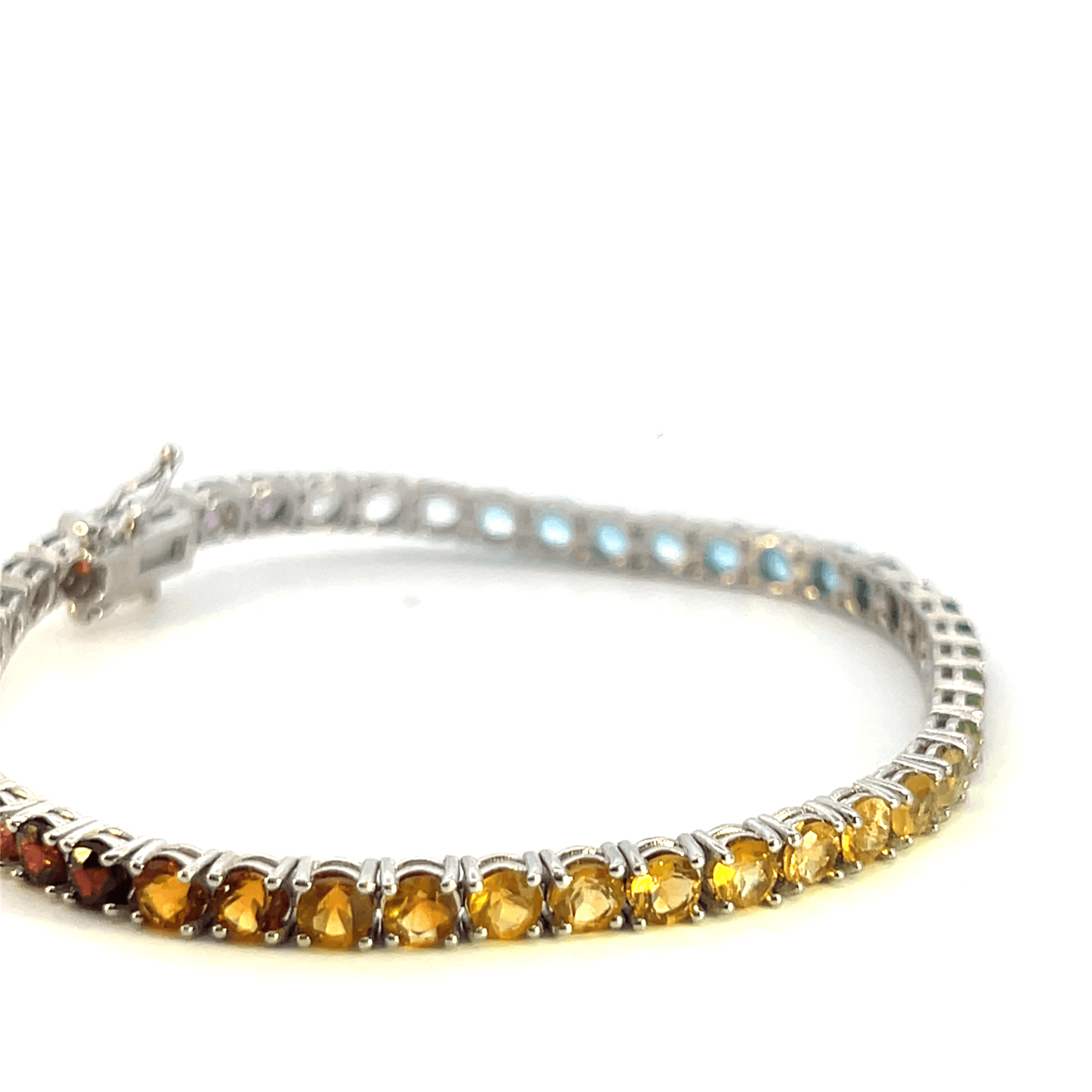 Colorful Gemstone Rainbow Tennis Bracelet