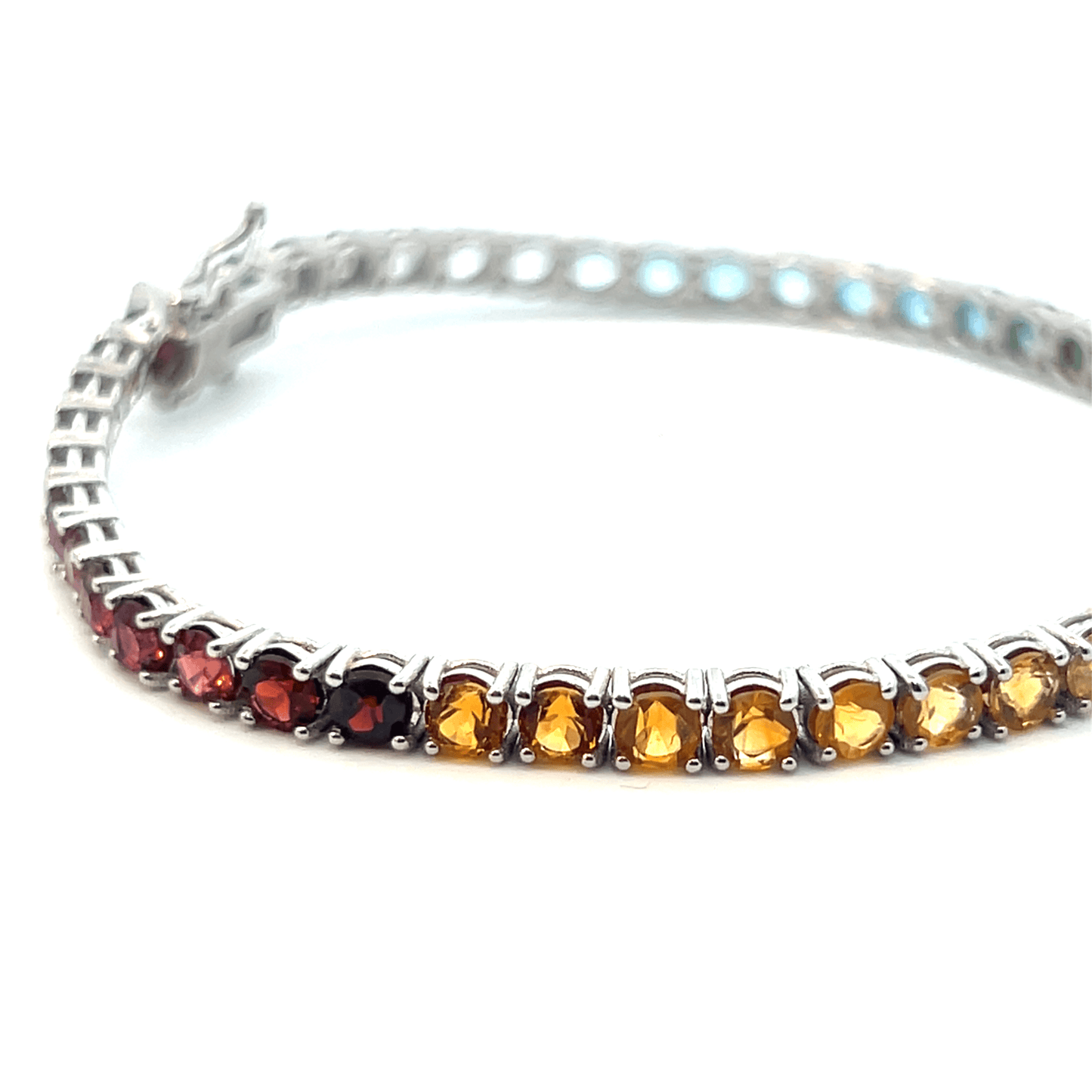 Colorful Gemstone Rainbow Tennis Bracelet