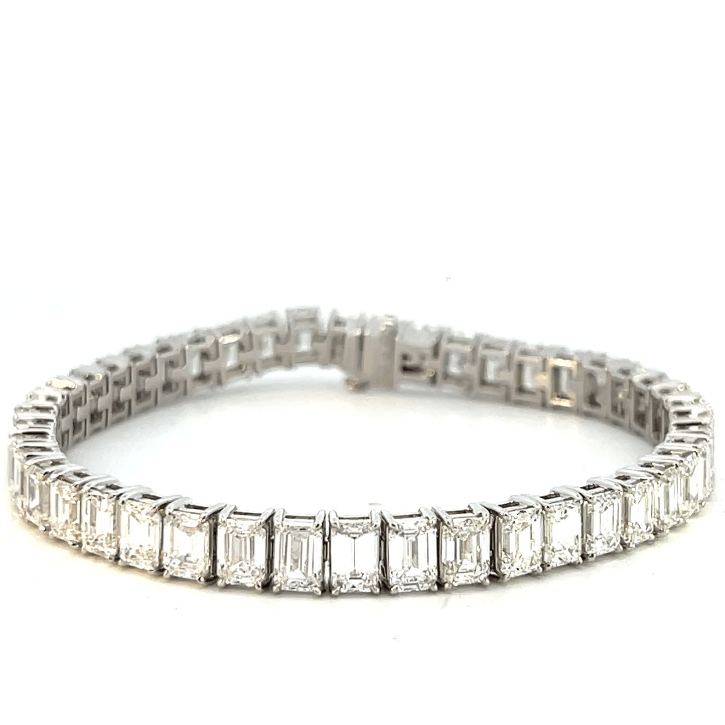 22.89ct Emerald-Cut Diamond Platinum Tennis Bracelet
