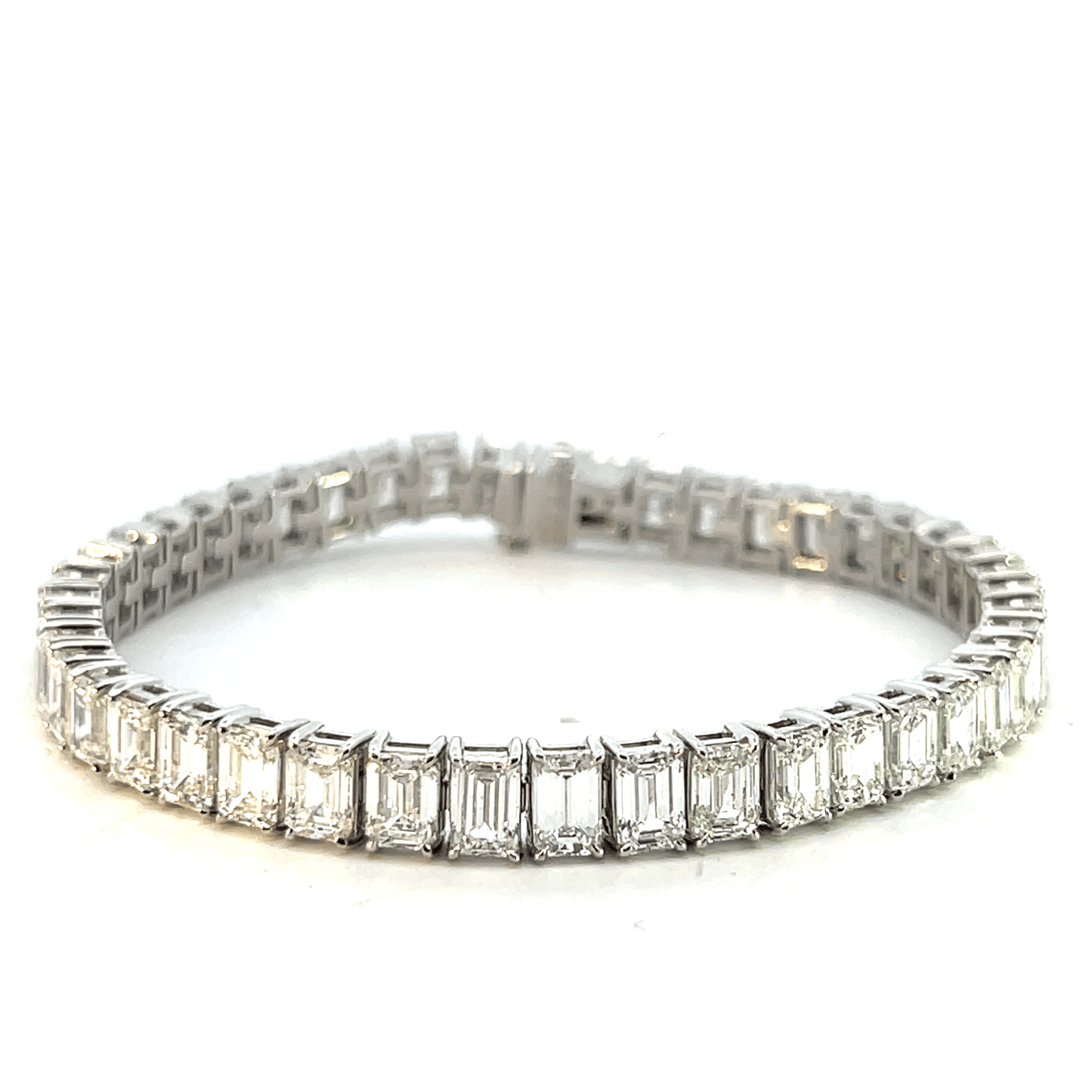 22.89ct Emerald-Cut Diamond Platinum Tennis Bracelet