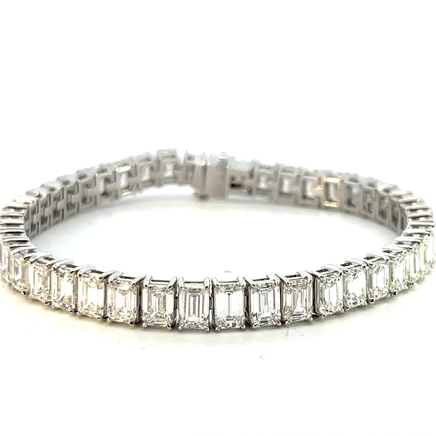 22.89ct Emerald-Cut Diamond Platinum Tennis Bracelet