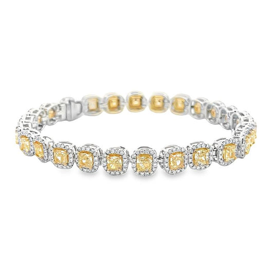 Fancy Yellow Diamond Bracelet 2.00CT FY8.00CT 18K YG