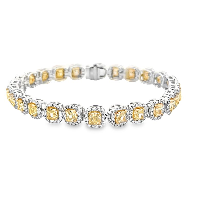 Fancy Yellow Diamond Bracelet 2.00CT FY8.00CT 18K YG