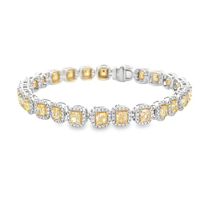 Fancy Yellow Diamond Bracelet 2.00CT FY8.00CT 18K YG