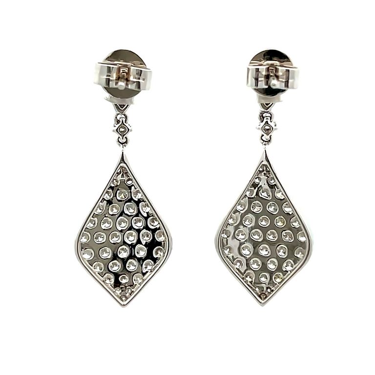 Dangling Diamond Earring 1.65CT  18K White Gold