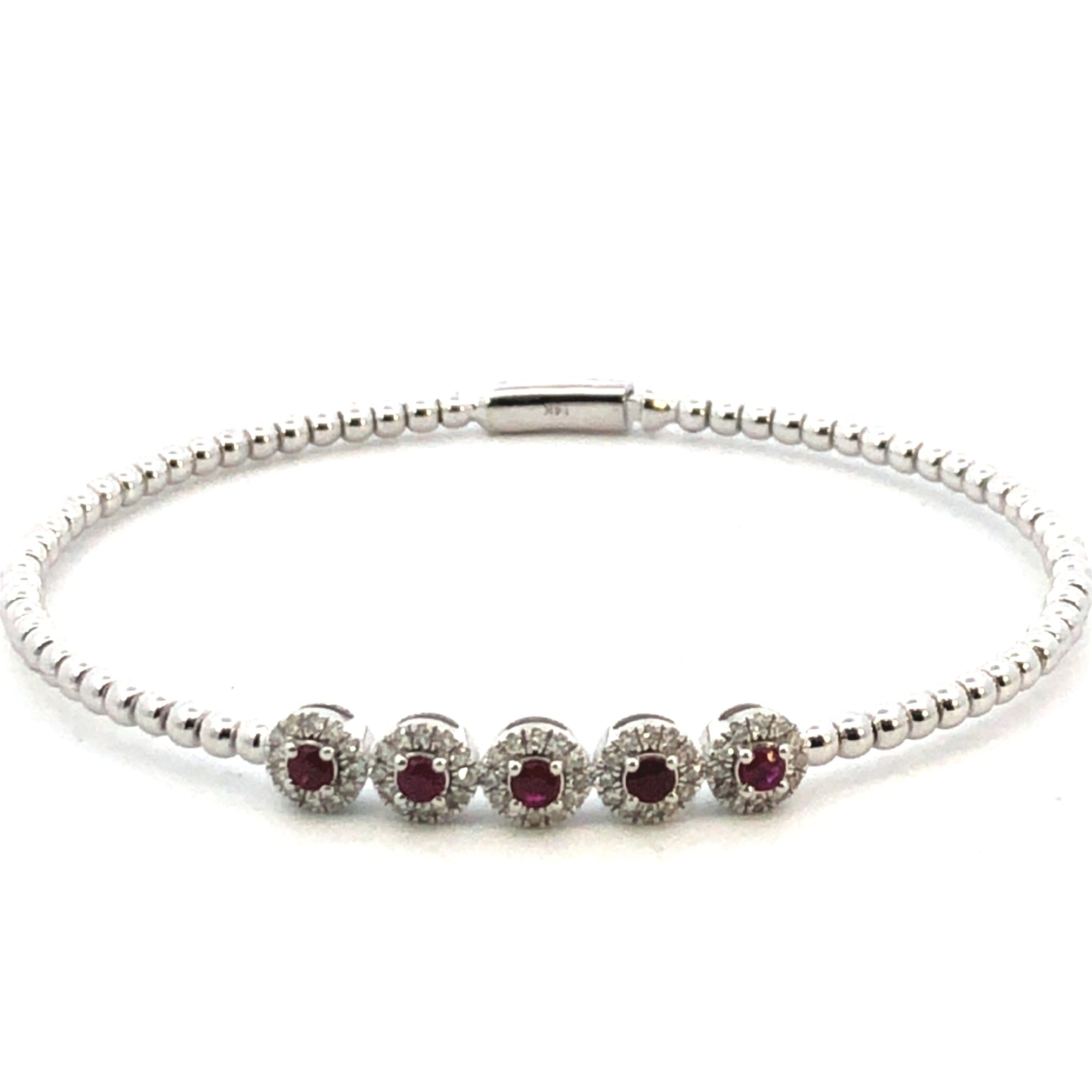 Flex Diamond & Ruby Bangle D.35ct S.40ct 14kwg