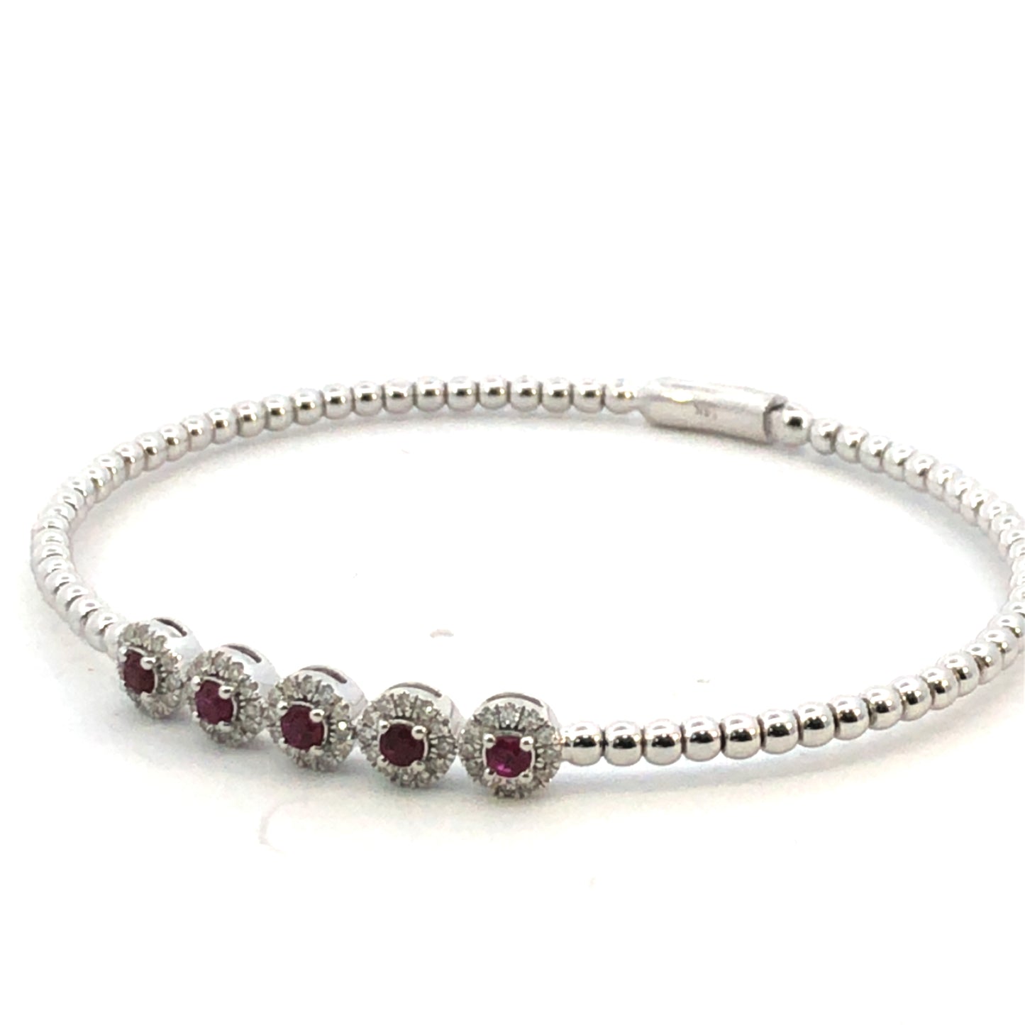 Flex Diamond & Ruby Bangle D.35ct S.40ct 14kwg