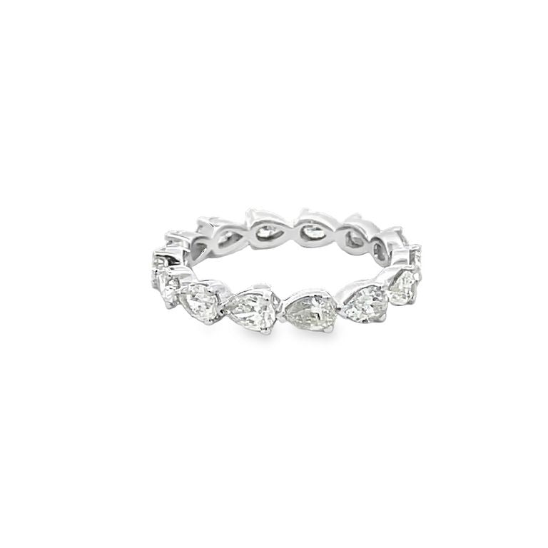 Pear Shape Eternity Diamond Ring 2.00CT 18K WG