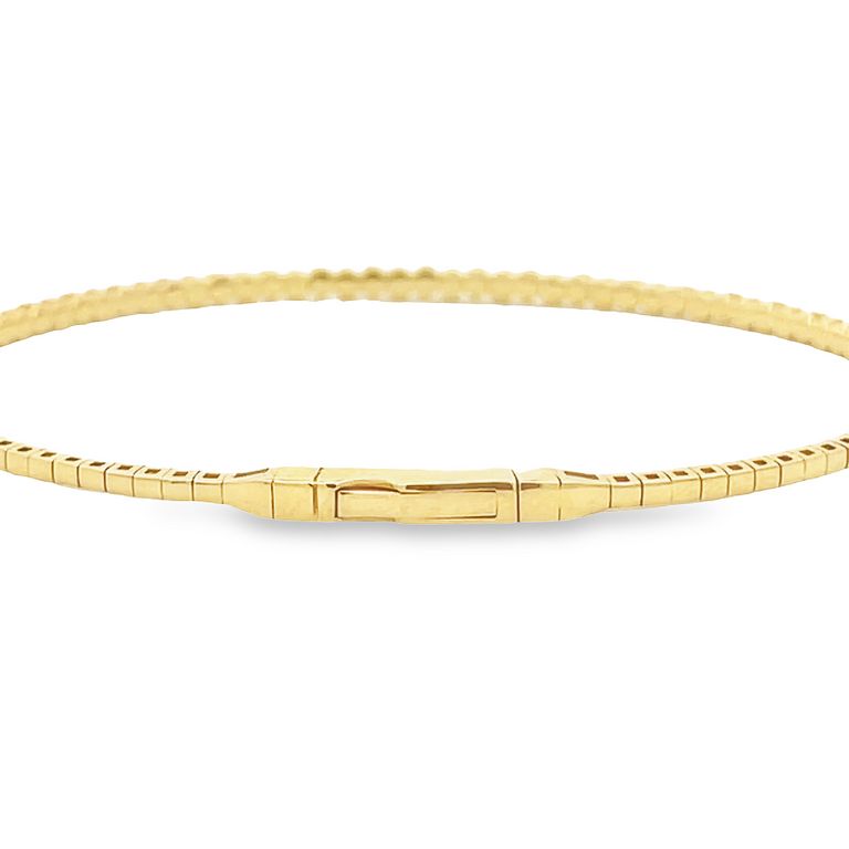 Flexible Diamond Bangle 0.85CT 14K Yellow Gold