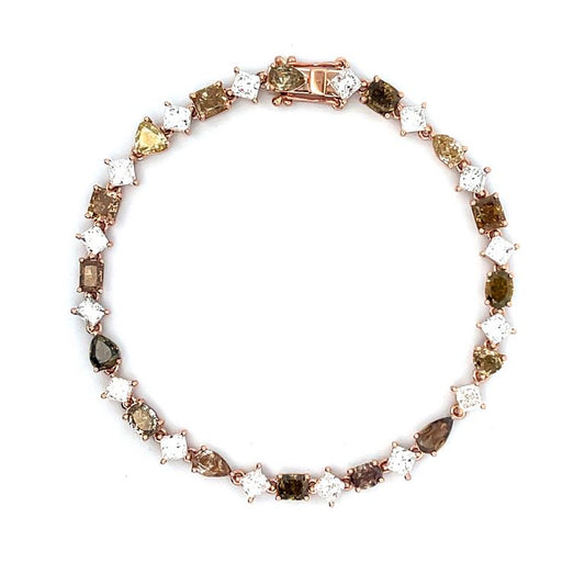 Fancy Shape Multicolor Diamond 10.56CT Fashion Bracelet