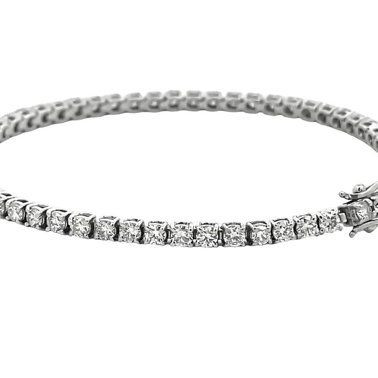 Diamond Tennis Bracelet White Round Diamonds 5.17CT in 14K White Gold